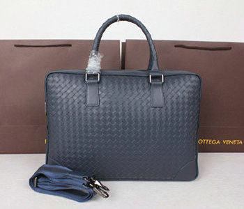 Bottega Veneta intrecciato VN briefcase M80009B blue